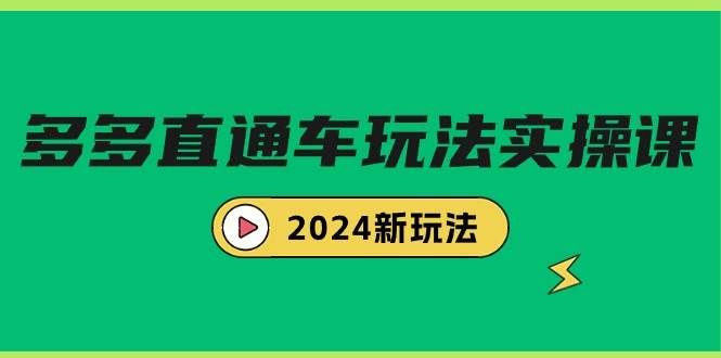 （9412期）多多直通车玩法实战课，2024新玩法（7节课）-靠谱项目库