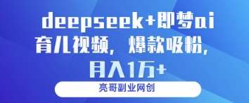 deepseek+即梦ai育儿视频，爆款吸粉，月入1w-靠谱项目库