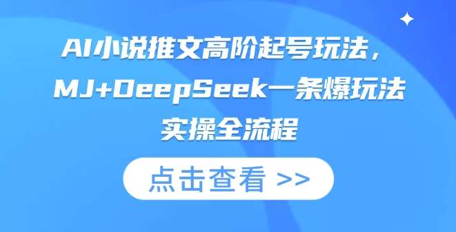 AI小说推文高阶起号玩法，MJ+DeepSeek一条爆玩法实操全流程-靠谱项目库