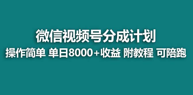（8649期）【蓝海项目】视频号分成计划最新玩法，单天收益8000+，附玩法教程-靠谱项目库