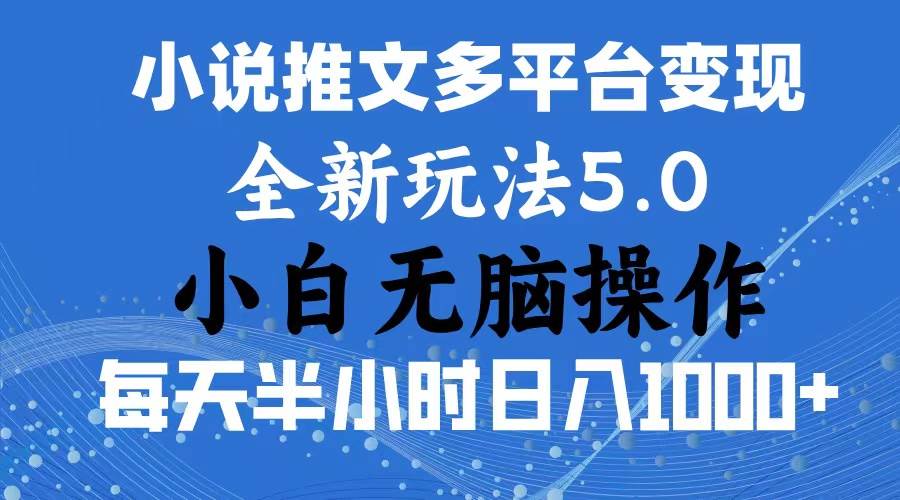 （11323期）2024年6月份一件分发加持小说推文暴力玩法 新手小白无脑操作日入1000+ …-靠谱项目库