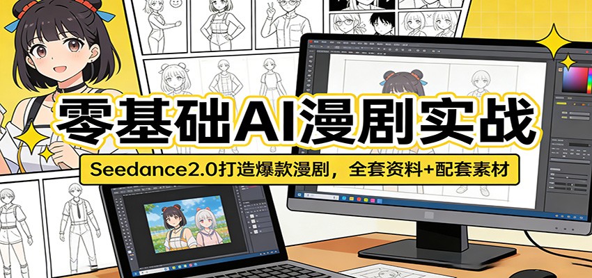 零基础AI漫剧实战：Seedance2.0打造爆款漫剧，全套资料+配套素材-靠谱项目库