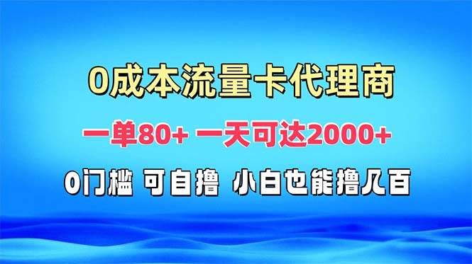 （13391期）免费流量卡代理一单80+ 一天可达2000+-靠谱项目库