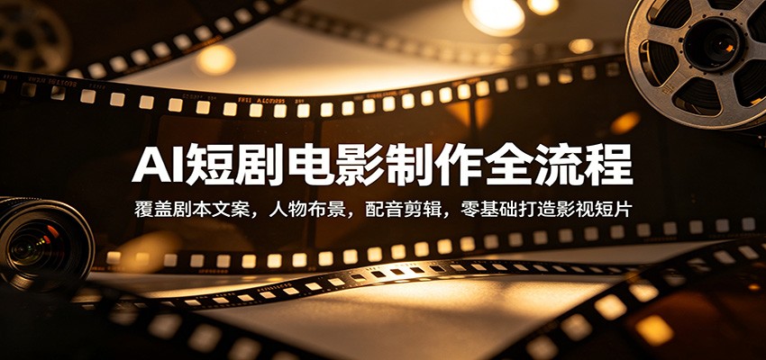 AI短剧电影制作全流程：覆盖剧本文案，人物布景，配音剪辑，零基础打造影视短片-靠谱项目库