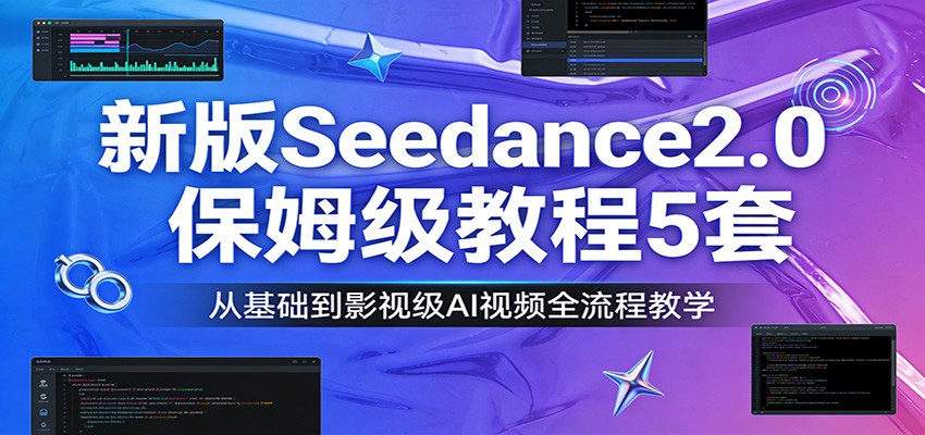 新版Seedance2.0保姆级教程5套：从基础到影视级AI视频全流程教学-靠谱项目库