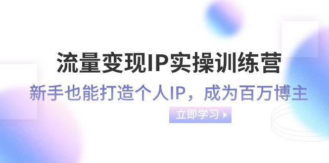 流量变现IP实操训练营：新手也能打造个人IP，成为百万 博主（46节课）-靠谱项目库