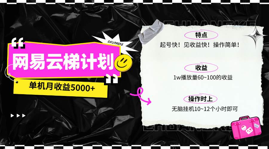 最新网易云梯计划网页版，单机月收益5000+！可放大操作-靠谱项目库