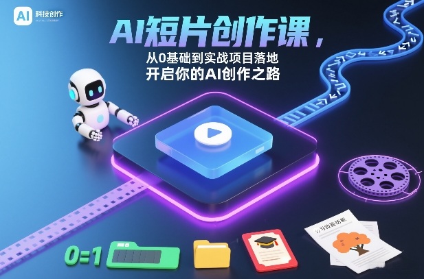 AI短片创作课，从0基础到实战项目落地，开启你的AI创作之路-靠谱项目库