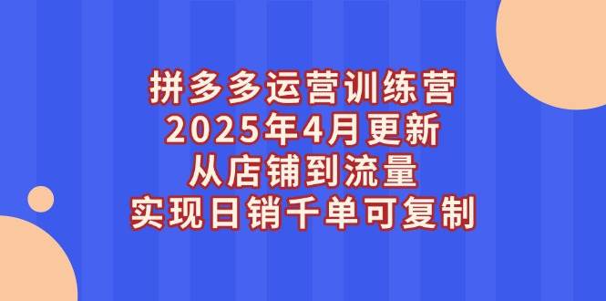 （14469期）拼多多运营训练营2025年4月更新，从店铺到流量，实现日销千单可复制-靠谱项目库