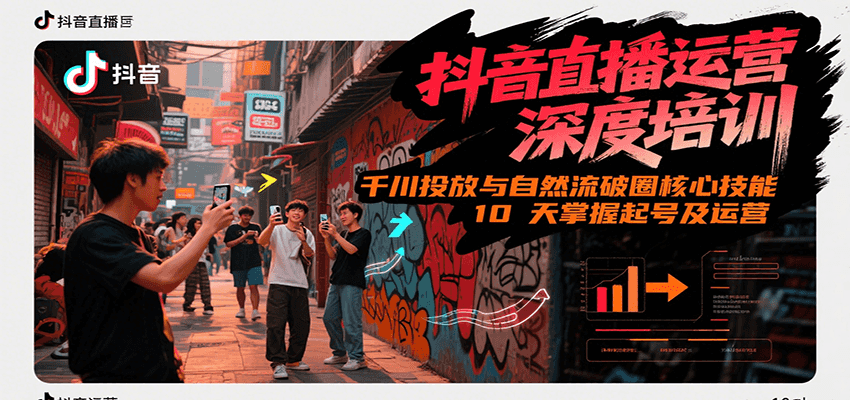 抖音直播运营深度培训，千川投放与自然流核心技能，10天掌握起号及运营(6-7月新课)-靠谱项目库