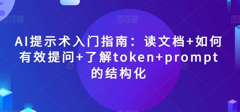 AI提示术入门指南：读文档+如何有效提问+了解token+prompt的结构化【揭秘】-靠谱项目库