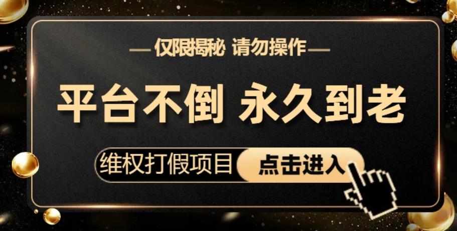 维权打假项目，电商平台不倒，项目长久到老，零投入，高回报，日入1000+（仅揭秘，勿操作）-靠谱项目库