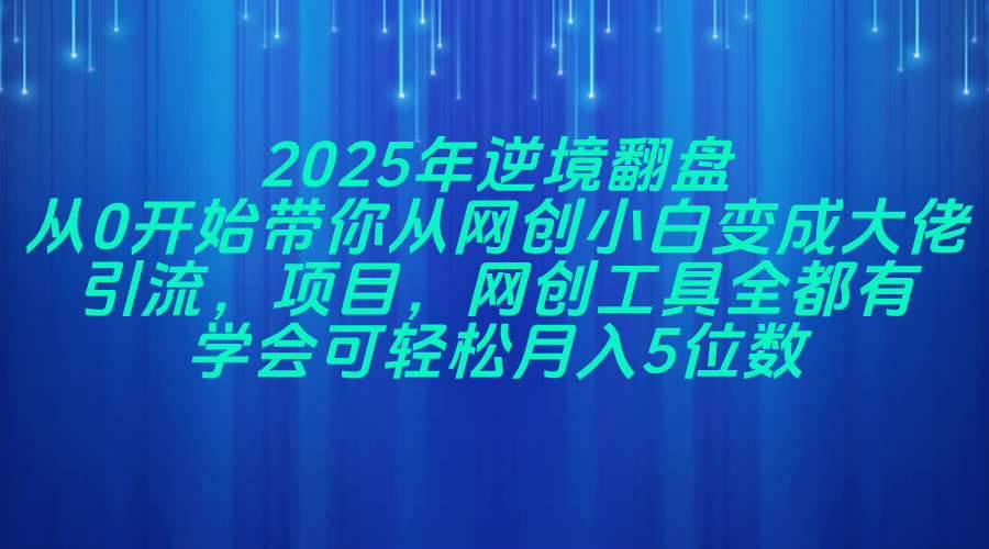 （14473期）2025年逆境翻盘，从0开始带你从网创小白变成大佬，引流，项目，网创工…-靠谱项目库