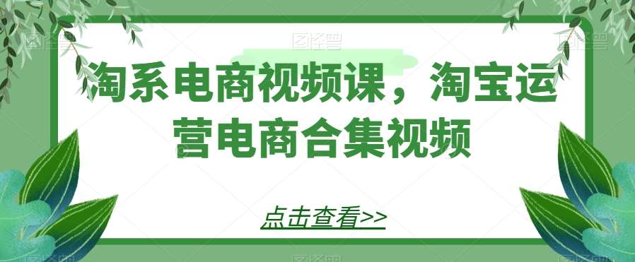 淘系电商视频课，淘宝运营电商合集视频-靠谱项目库
