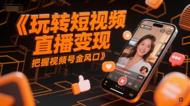 玩转短视频直播变现，把握视频号金风口-靠谱项目库