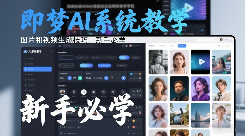 即梦AI系统教学，图片和视频生成技巧，新手必学-靠谱项目库