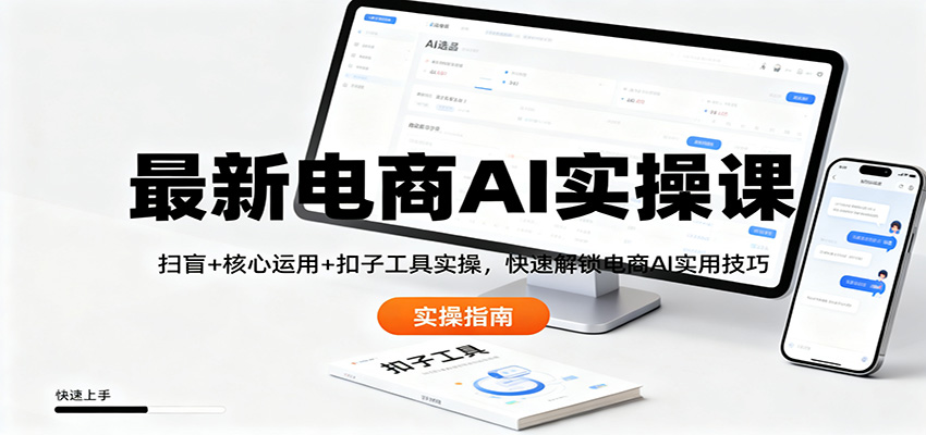 最新电商AI实操课：扫盲+核心运用+扣子工具实操，快速解锁电商AI实用技巧-靠谱项目库