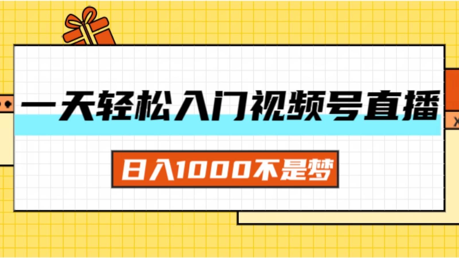 （11906期）一天入门视频号直播带货，日入1000不是梦-靠谱项目库