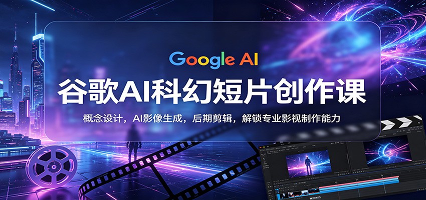 谷歌AI科幻短片创作课：概念设计，AI影像生成，后期剪辑，解锁专业影视制作能力-靠谱项目库