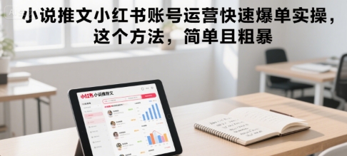 小说推文小红书账号运营快速爆单实操，这个方法，简单且粗暴-靠谱项目库