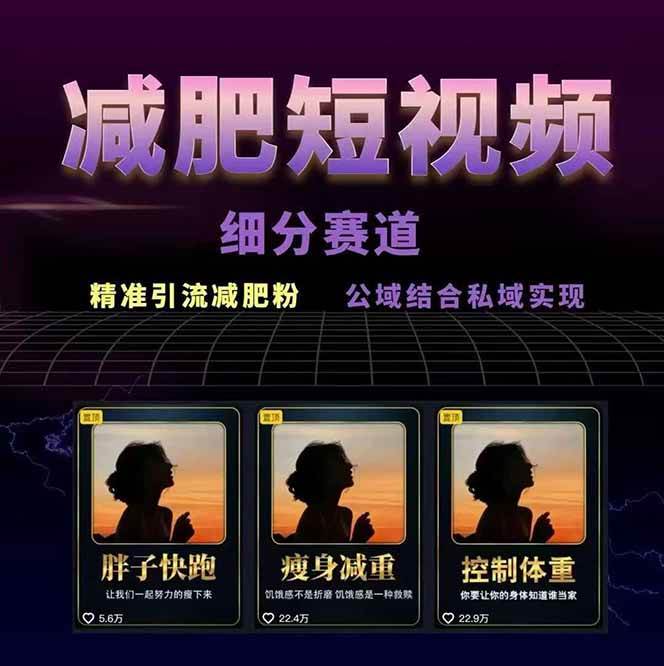 图片[2]-减肥短视频运营实战课：含素材制作、剪映教学，讲精准引流、变现设计与内容模板技巧-靠谱项目库