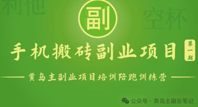 手机搬砖小副业项目训练营1.0，实测1小时收益50+，一部手机轻松日入100+-靠谱项目库