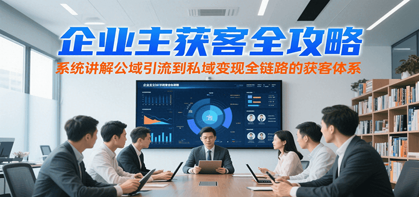 企业主获客全攻略，系统讲解公域引流到私域变现全链路的获客体系-靠谱项目库