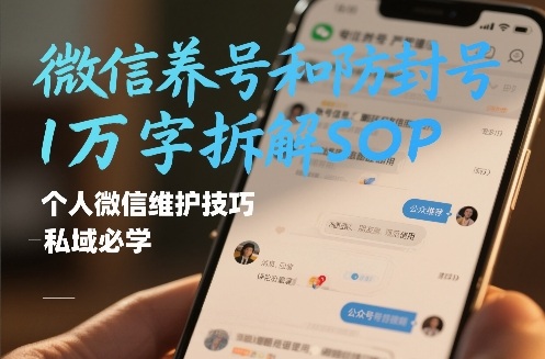 微信养号和防封号1万字拆解SOP，个人微信维护技巧，私域必学【文档】-靠谱项目库