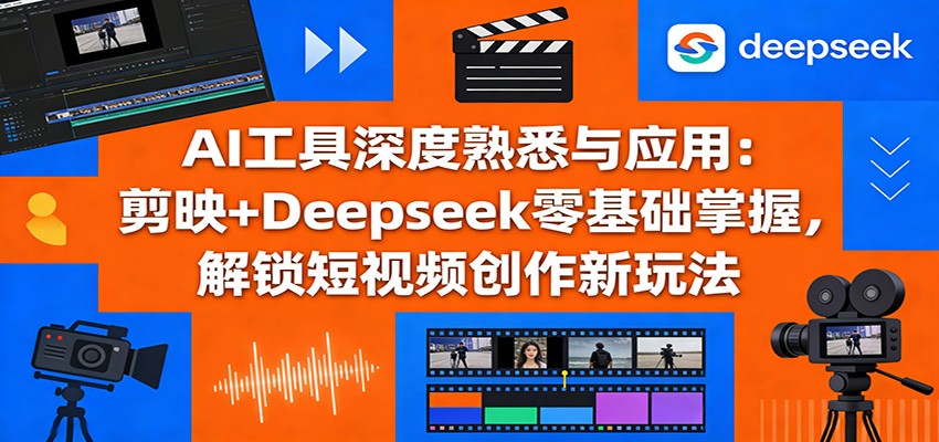 AI工具深度熟悉与应用：剪映+Deepseek零基础掌握，解锁短视频创作新玩法-靠谱项目库
