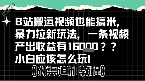 b站掘金计划？搬运视频也能挣拉新的收益，小白应该怎么玩！-靠谱项目库