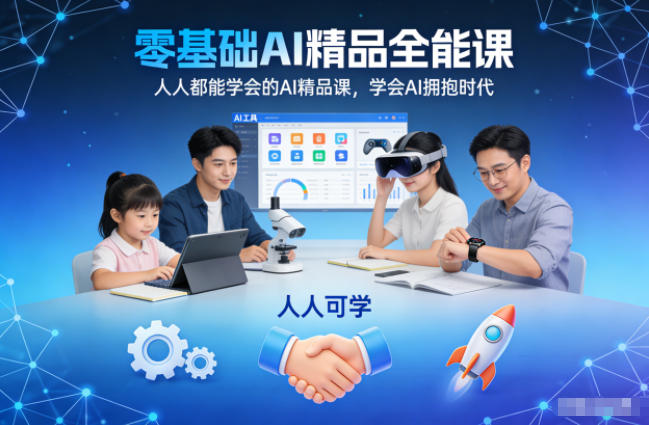 零基础AI精品全能课，人人都能学会的AI精品课，学会AI拥抱时代-靠谱项目库