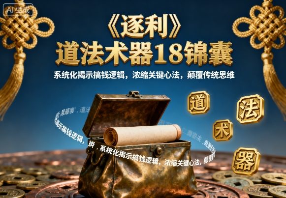 《逐利》道法术器18锦囊，系统化揭示搞钱逻辑，浓缩关键心法，颠覆传统思维-靠谱项目库