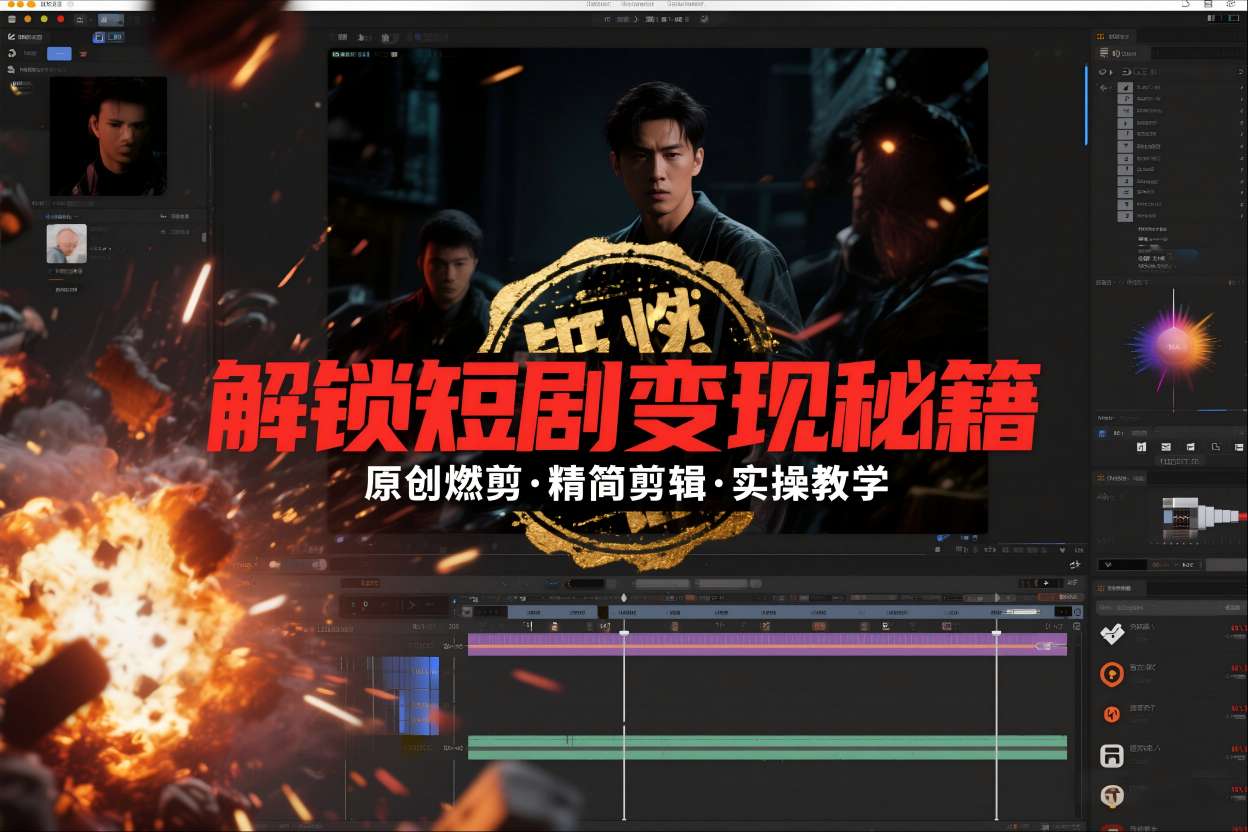 短剧拉新之原创燃剪精简剪辑实操课，解锁短剧变现秘籍-靠谱项目库