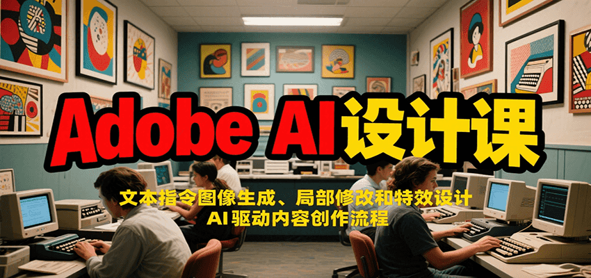Adobe AI设计课：文本指令图像生成、局部修改和特效设计，AI驱动内容创作流程-靠谱项目库
