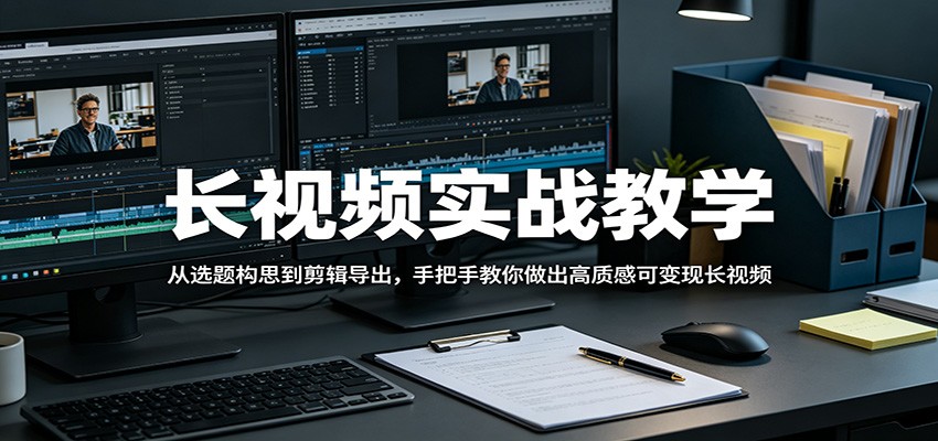 长视频实战教学，从选题构思到剪辑导出，手把手教你做出高质感可变现长视频-靠谱项目库