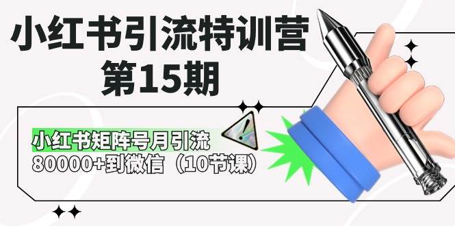 小红书引流特训营-第15期，小红书矩阵号月引流80000+到微信（10节课）-靠谱项目库