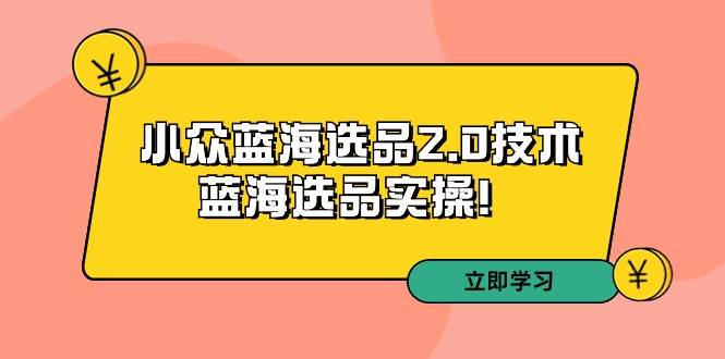 拼多多培训第33期：小众蓝海选品2.0技术-蓝海选品实操！-靠谱项目库