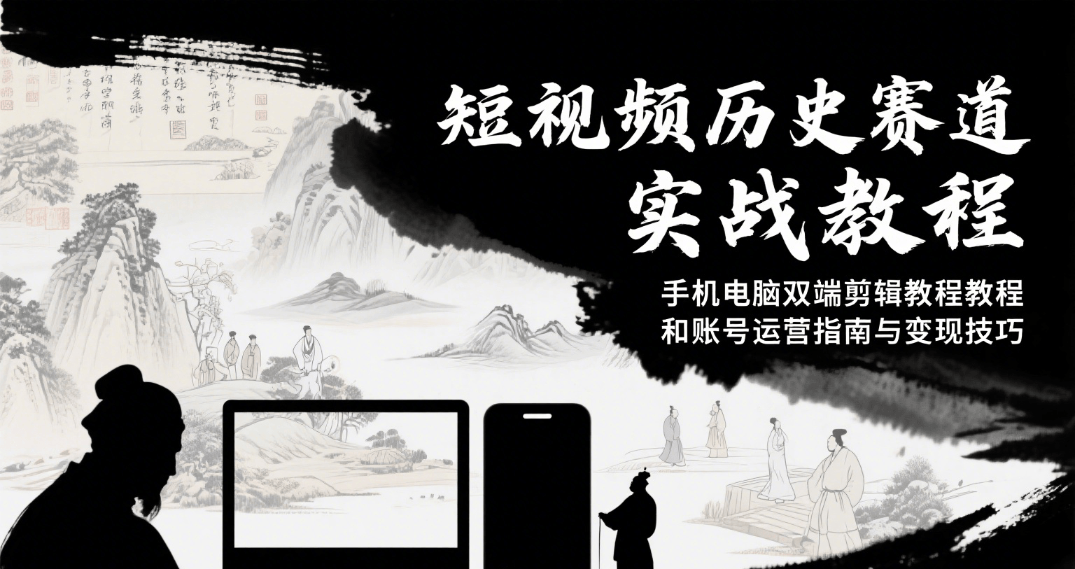 短视频历史赛道实战教程，手机电脑双端剪辑教程和账号运营指南与变现技巧-靠谱项目库