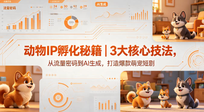 动物IP孵化秘籍｜3大核心技法，从流量密码到AI生成，打造爆款萌宠短剧-靠谱项目库