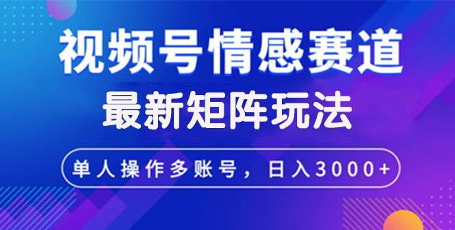 （12609期）视频号创作者分成情感赛道最新矩阵玩法日入3000+-靠谱项目库