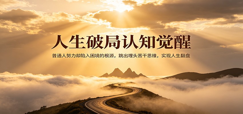 人生破局认知觉醒，普通人努力却陷入困境的根源，跳出埋头苦干思维，实现人生翻盘-靠谱项目库