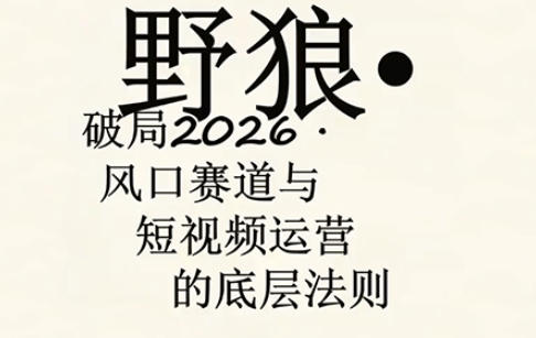 野狼团队·多平台实操运营课，覆盖AI口播、服装、好物、漫剪等热门玩法（更新4月29日）-靠谱项目库