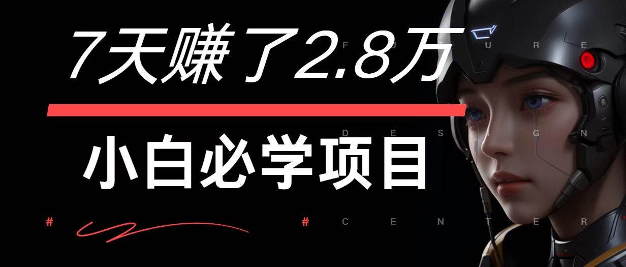 7天赚了2.8万！每单利润最少500+，轻松月入7万+小白有手就行-靠谱项目库
