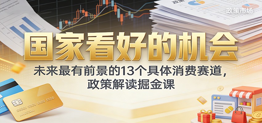 公众号付费文章：国家看好的机会，未来最有前景的13个具体消费赛道，政策解读掘金课-靠谱项目库