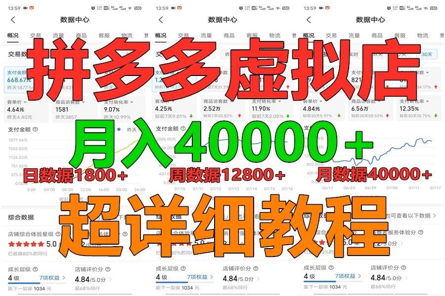 拼多多虚拟电商训练营月入40000+，全网最详细，你做你也行，暴利稳定长久-靠谱项目库