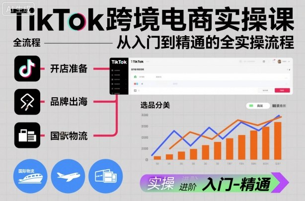 TikTok跨境电商实操课，从入门到精通的全实操流程-靠谱项目库