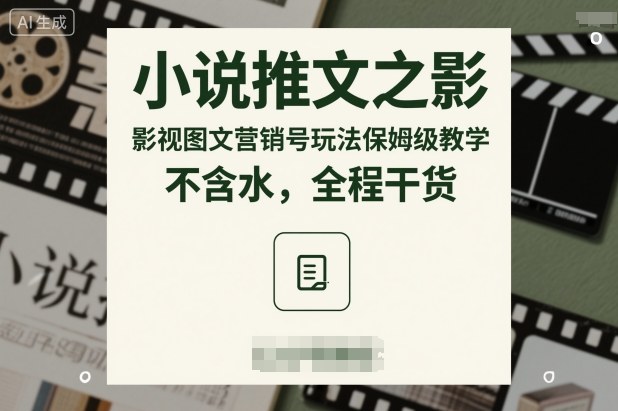 小说推文之影视图文营销号玩法保姆级教学，不含水，全程干货-靠谱项目库