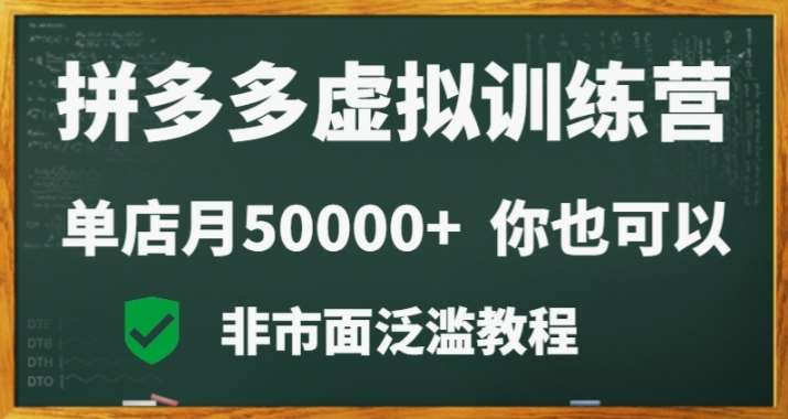 拼多多虚拟电商训练营月入30000+你也行，暴利稳定长久，副业首选-靠谱项目库