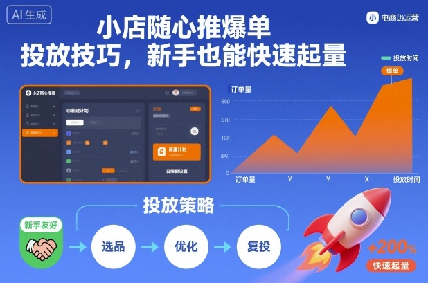 小店随心推爆单投放技巧，新手也能快速起量-靠谱项目库