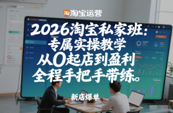 2026淘宝私家班：专属实操教学，从0起店到盈利，全程手把手带练-靠谱项目库
